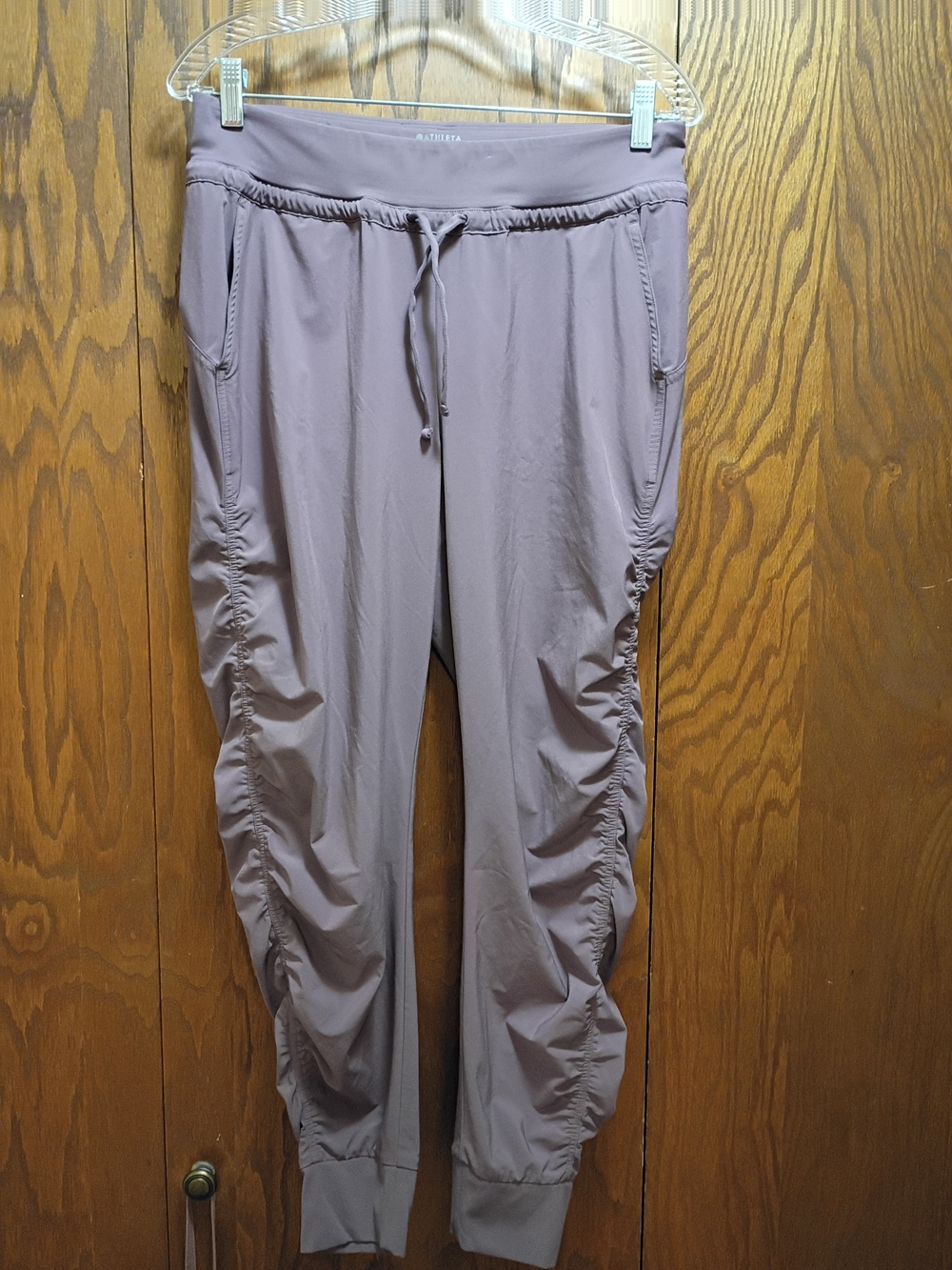 Athleta Women's Dusty Mauve Ruched Jogger Pants